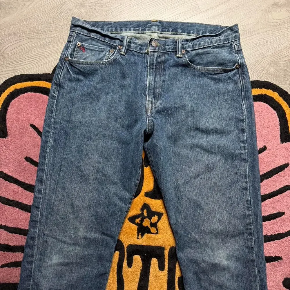 Polo Ralph Lauren Slim Fit Stone Wash Denim Jeans Size 34x32 Blue